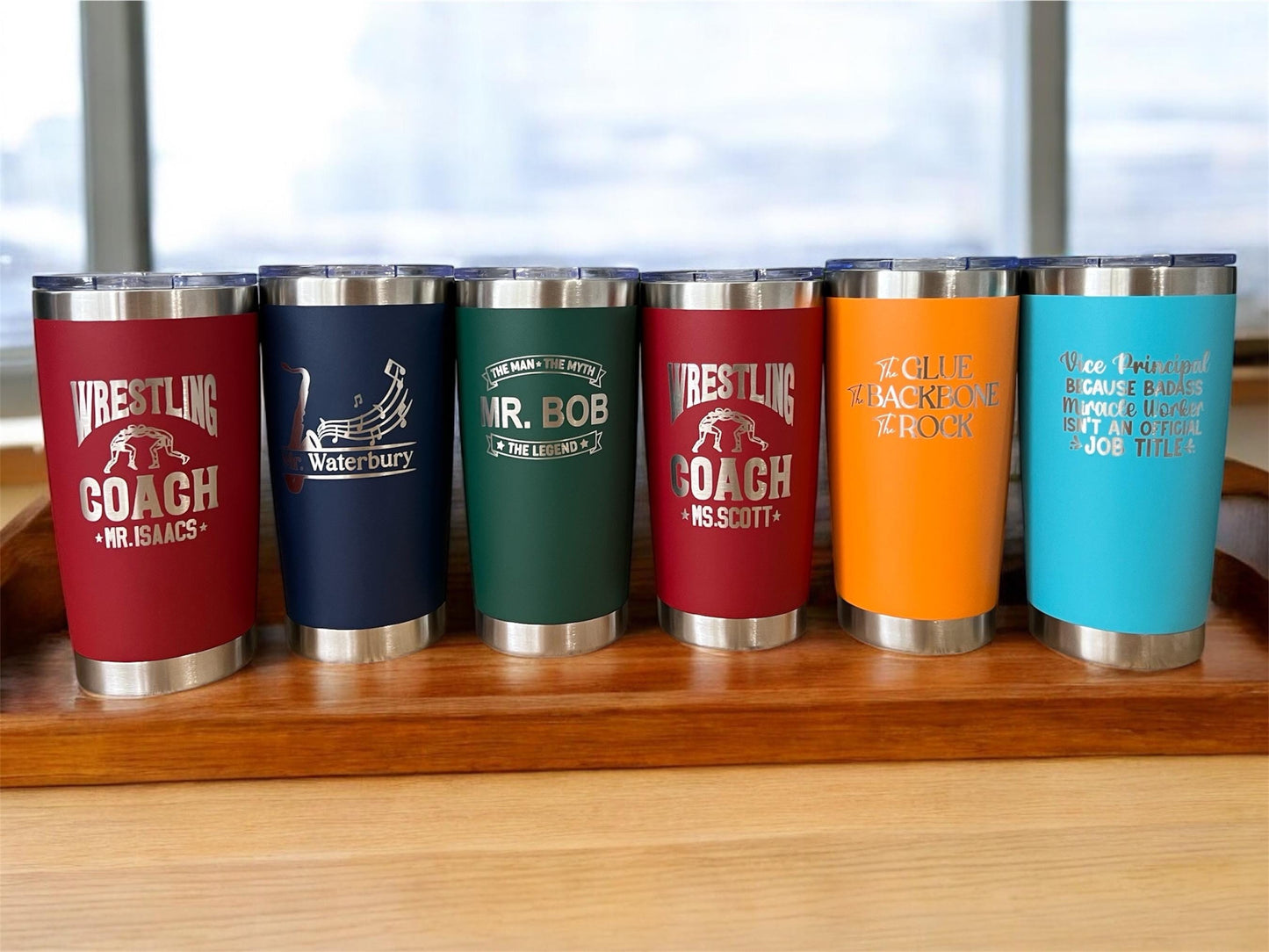 Personalized Wrestling Coach Engraved Cups, Custom stainless tumbler 20 oz, gift for wrestling coach, wrestler gift ideas