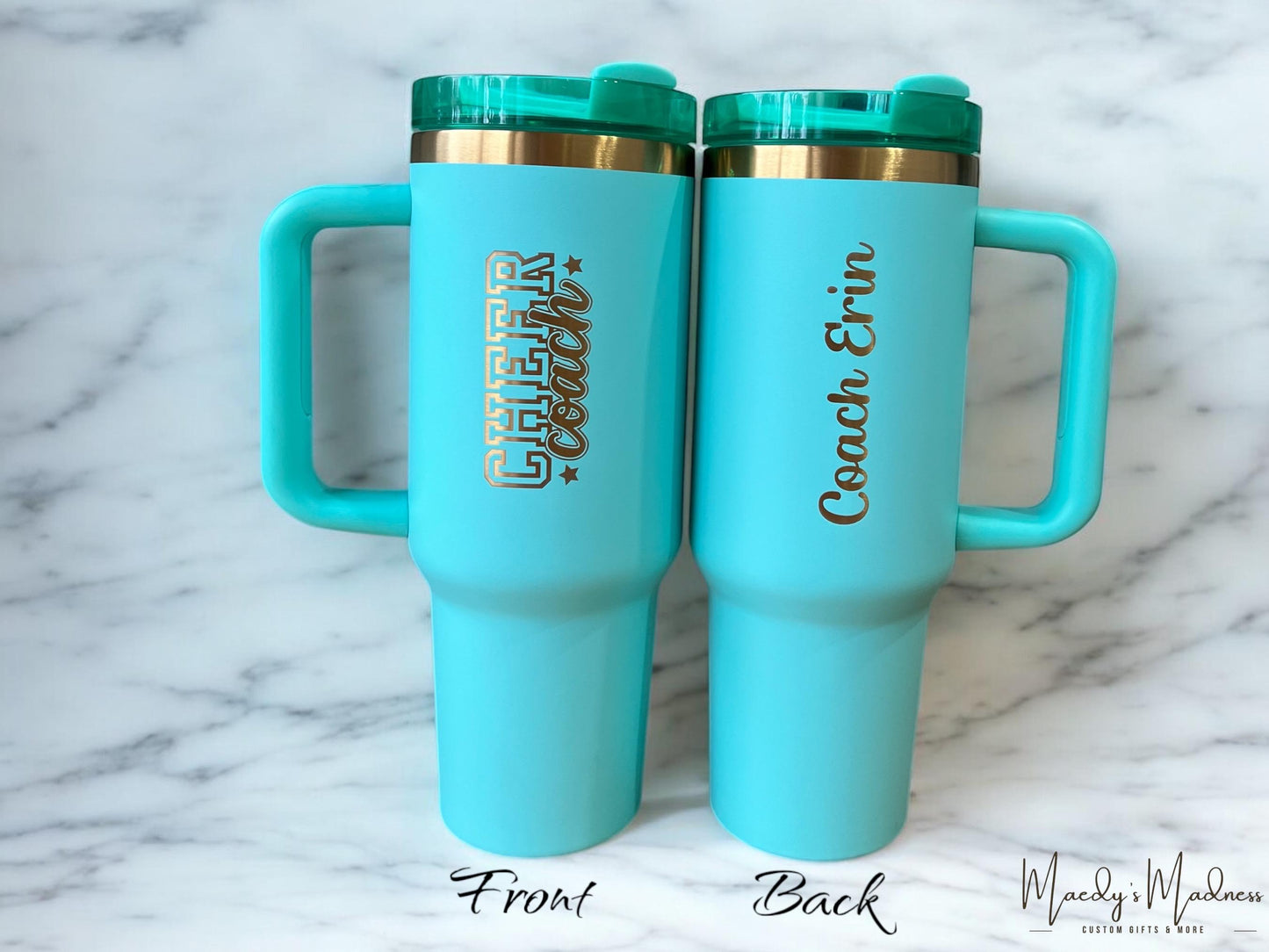 Personalized Cheer Coach 20 oz Tumbler: Laser Engraved Gift