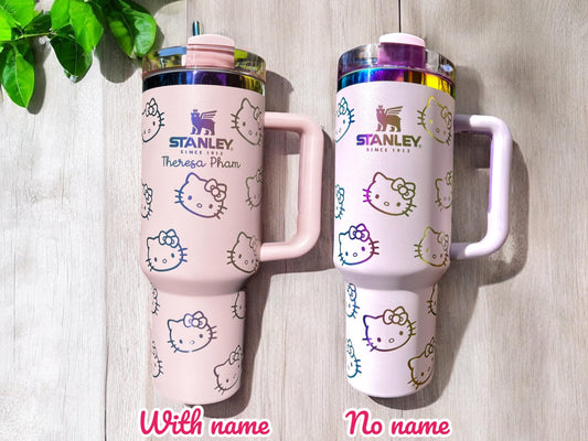 Personalized Hello Kitty Stanley Tumbler: Laser Engraved 40 oz Stainless Steel Quencher