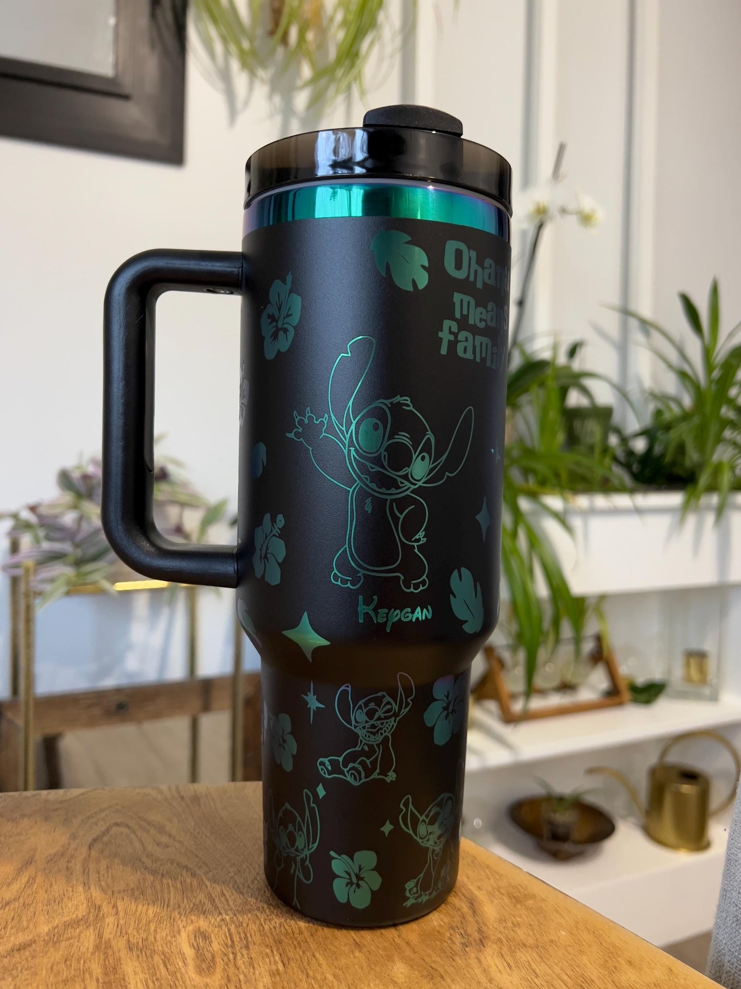 Laser Engraved Stitch Stanley Tumbler: 40 oz Personalized Name Travel Cup