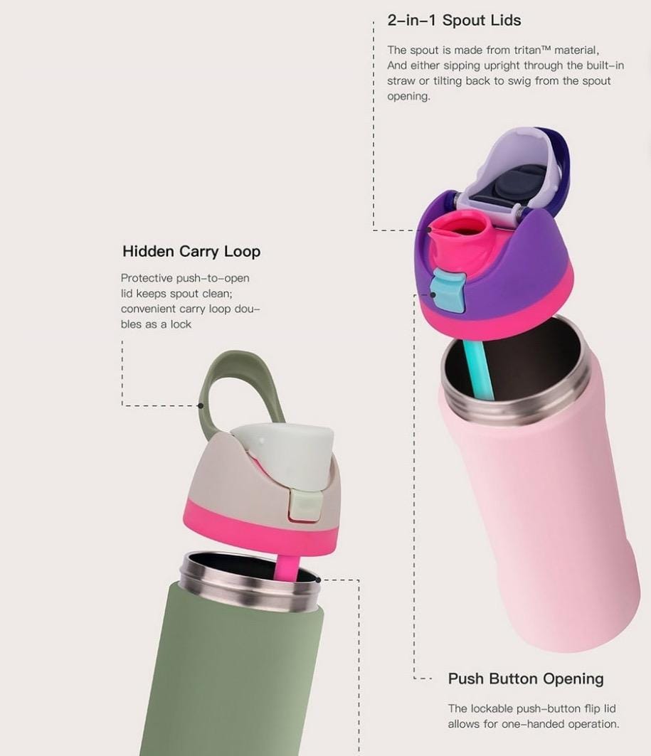 Personalized Owala Water Bottle 24 oz: Engraved Kitty, Floral Design