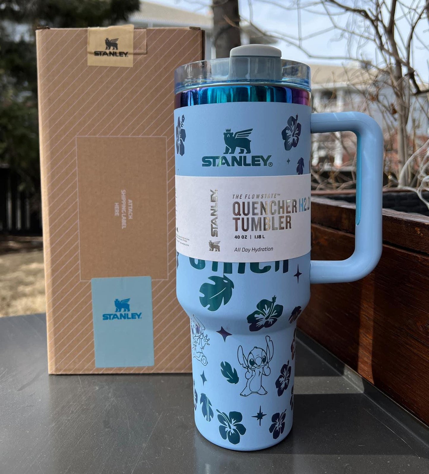 Laser Engraved Stitch Stanley Tumbler: 40 oz Personalized Name Travel Cup