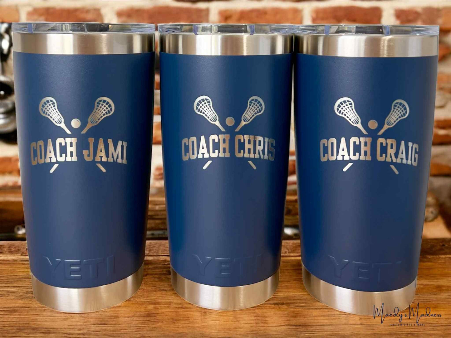 Engraved YETI Tumbler: Lacrosse Coach Gift, Personalized Sports Cup
