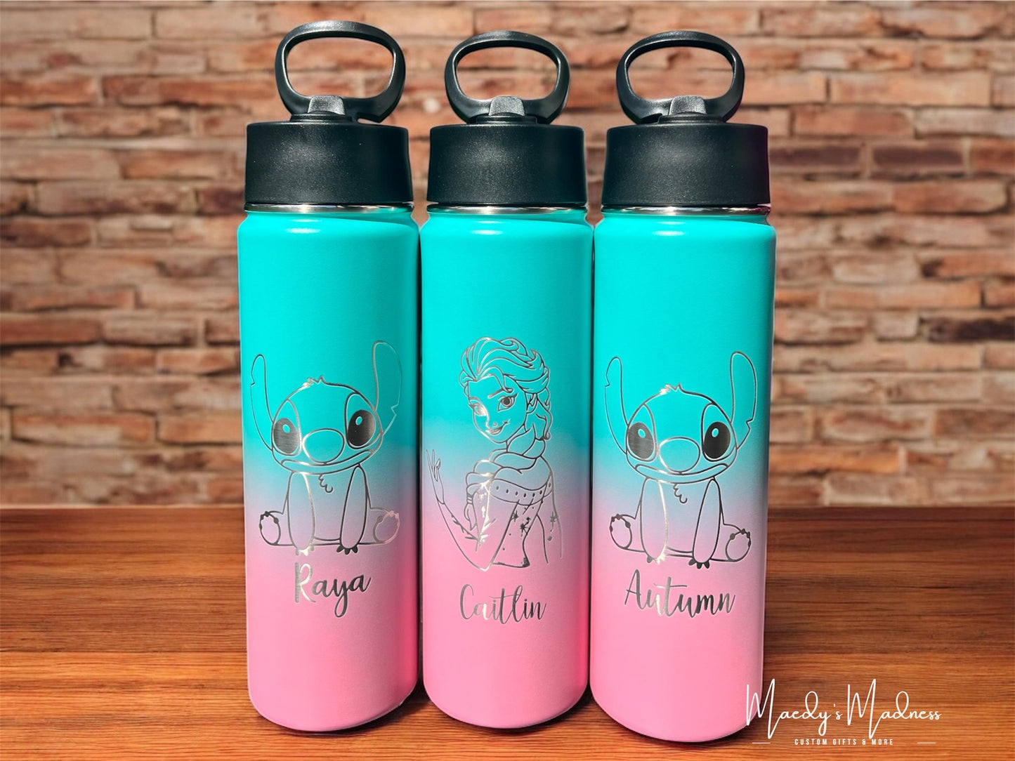 Personalized Princess Inspired Stainless Steel Water Bottle – 16 oz & 22 oz Leak Proof Flip Straw –Back to School Gift for Kids, superheroes