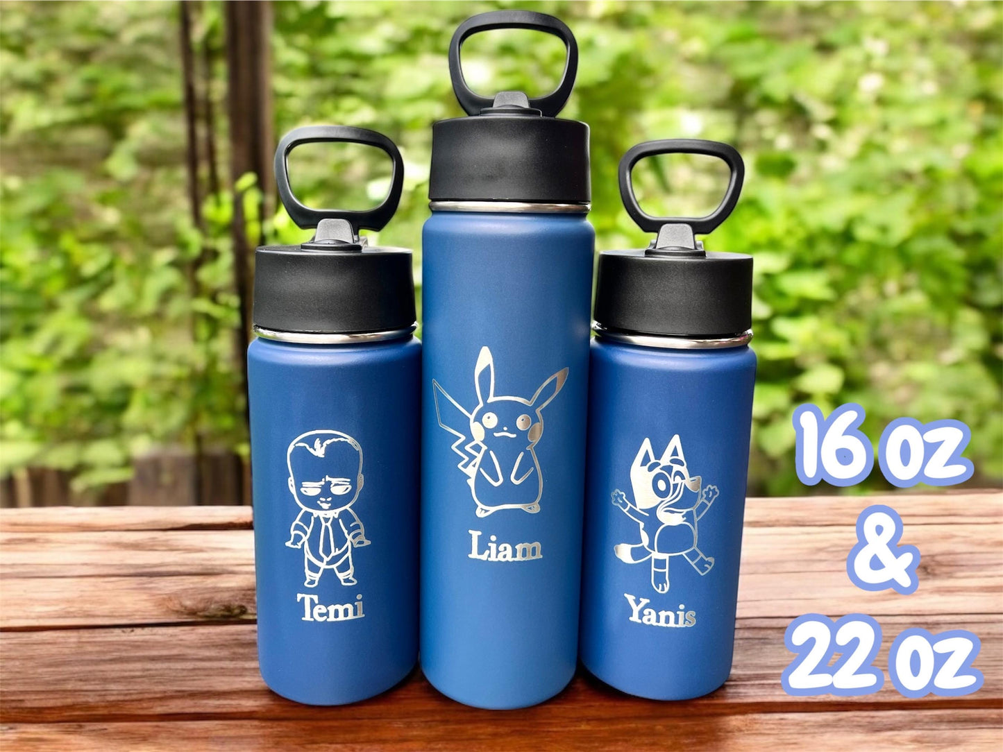 Personalized Kids Stainless Steel Tumbler: Laser Engraved Insulated Water Bottle