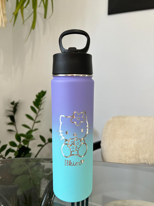 Personalized Kids Stainless Steel Tumbler: Laser Engraved Insulated Water Bottle