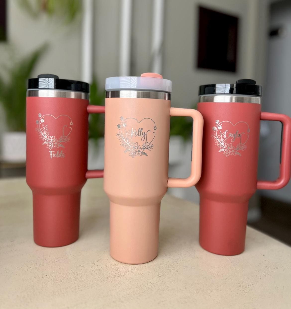 Personalized Nurse Tumbler: Engraved Stethoscope Design, 40 oz Gift