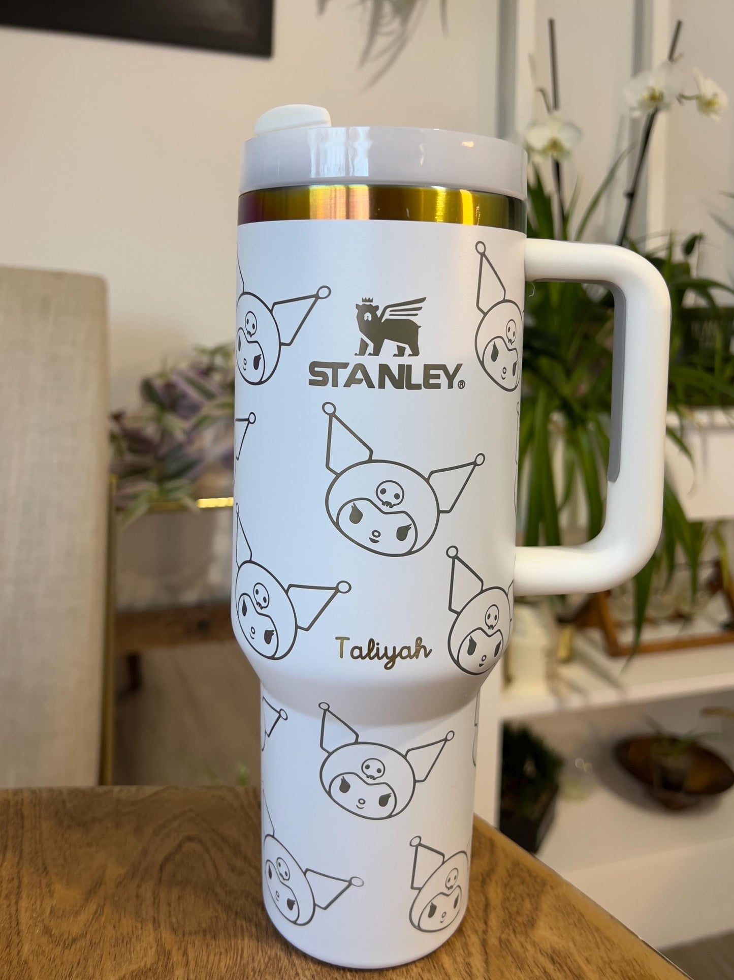 Laser engraved custom Kuromi Cinnamorrol Pochacco 40 oz Quencher, Personalized Name engraving,  Birthday gift for teens adults, kitty fans