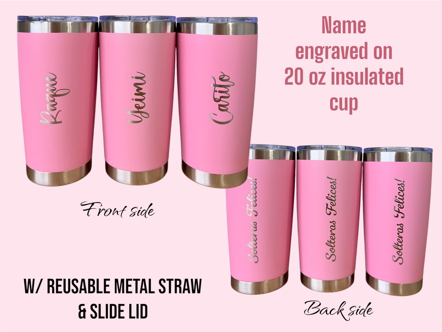Personalized Engraved 20 oz Tumbler: Custom Logo Stainless Steel Cup