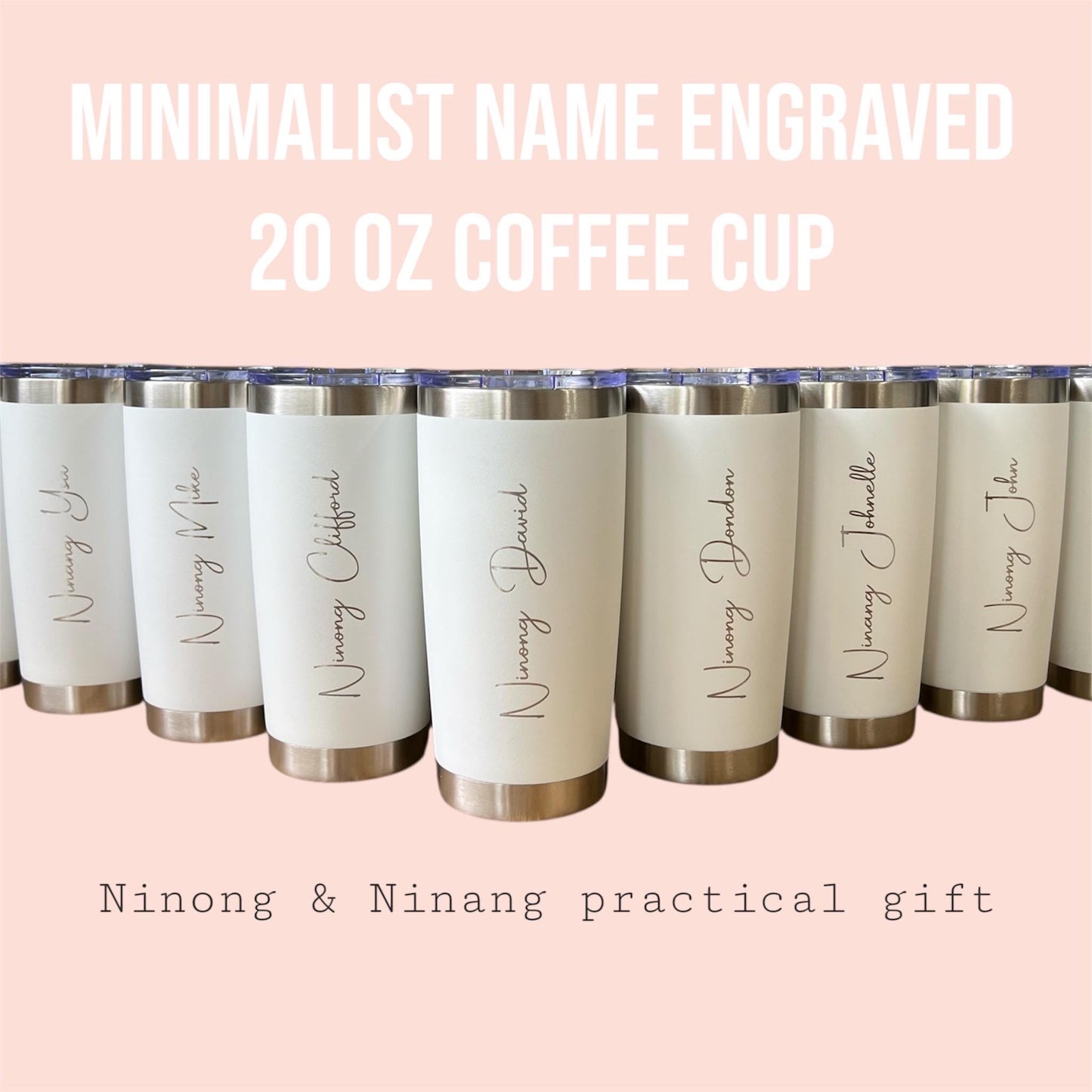 Personalized Godparent Coffee Cup: Laser Engraved Stainless Steel Tumbler