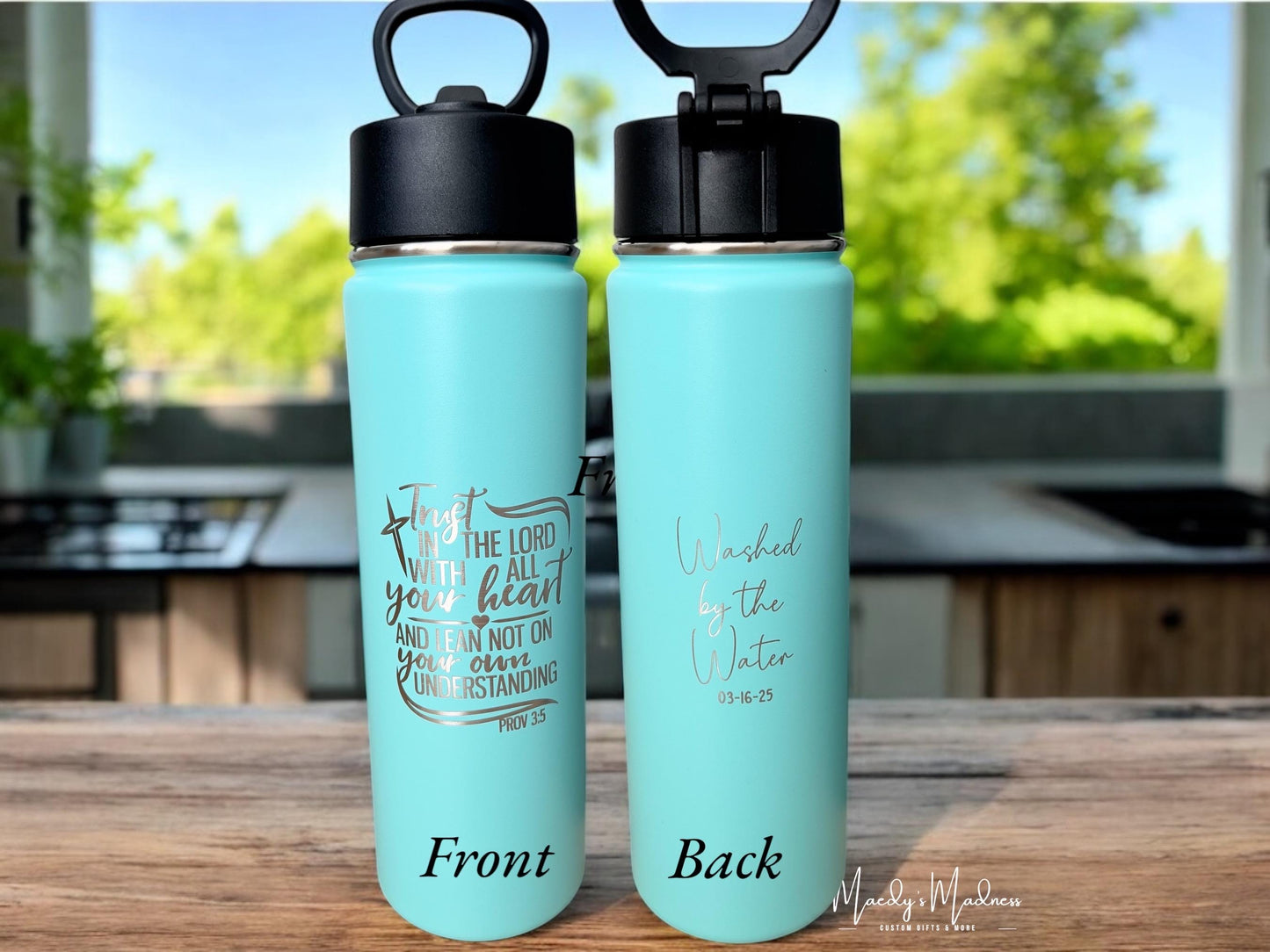 Personalize Bible Verse on 16 Oz/22 0z Water Bottles, Faith-based gift, Godfather Religious quote Baptism gift, Godmother gift, motivational