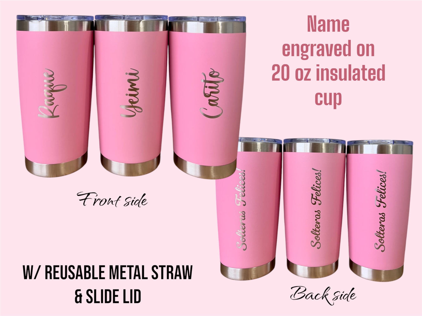 Personalized Name laser engraved cup, Gift for Bridesmaid/Groomsmen, Bulk gifts for Employees, Wedding giveaways, custom name on tumbler