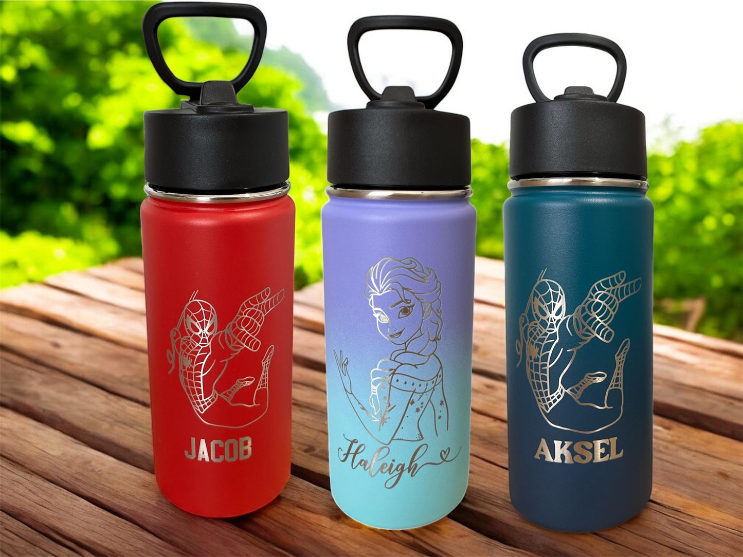 Personalized Kids Stainless Steel Tumbler: Laser Engraved Insulated Water Bottle