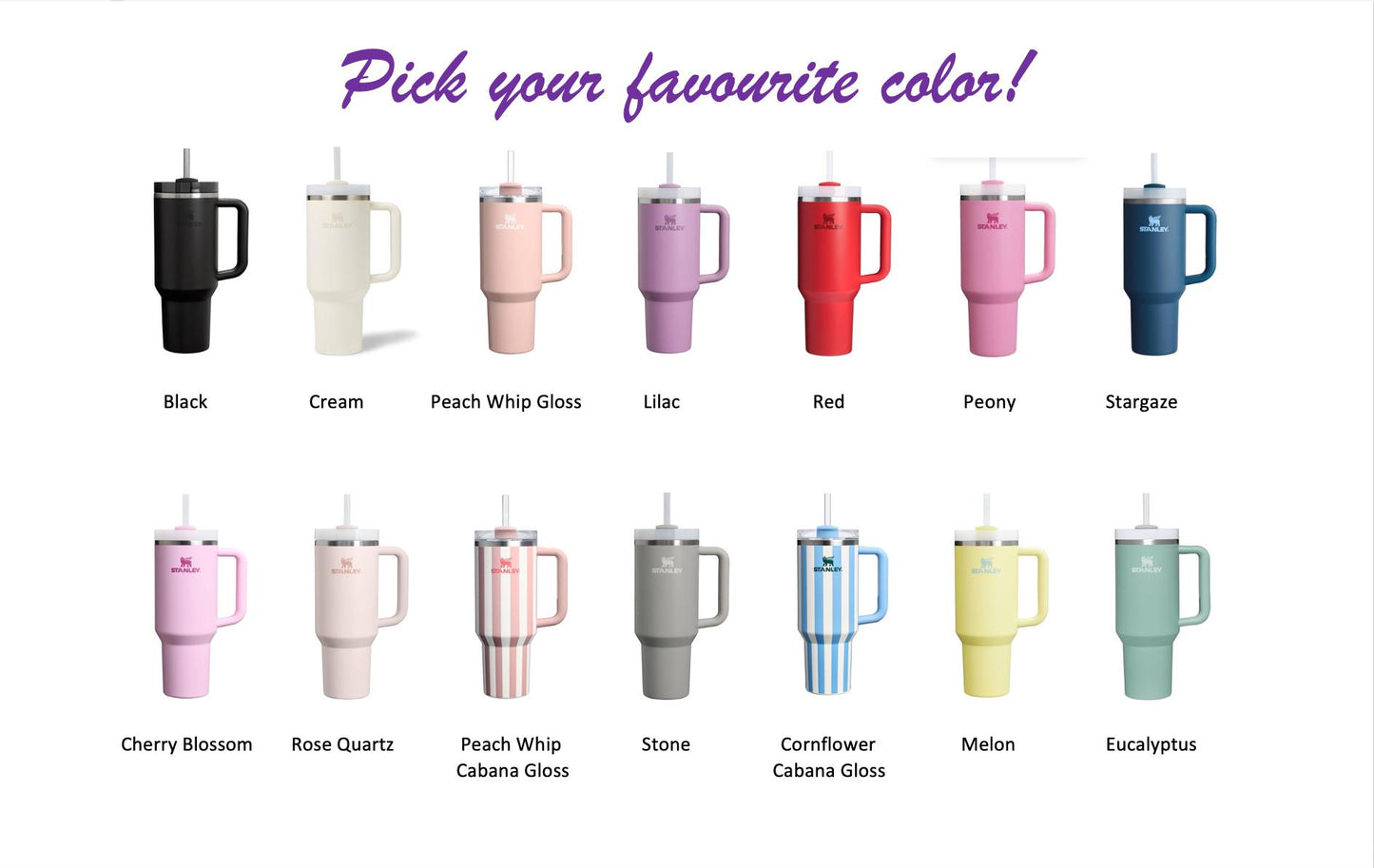 Personalized 40 oz Stanley Tumbler, Engraved Bride or Groom Gift, Custom Wedding Cup, Stainless Steel Travel Mug with Straw and Handle