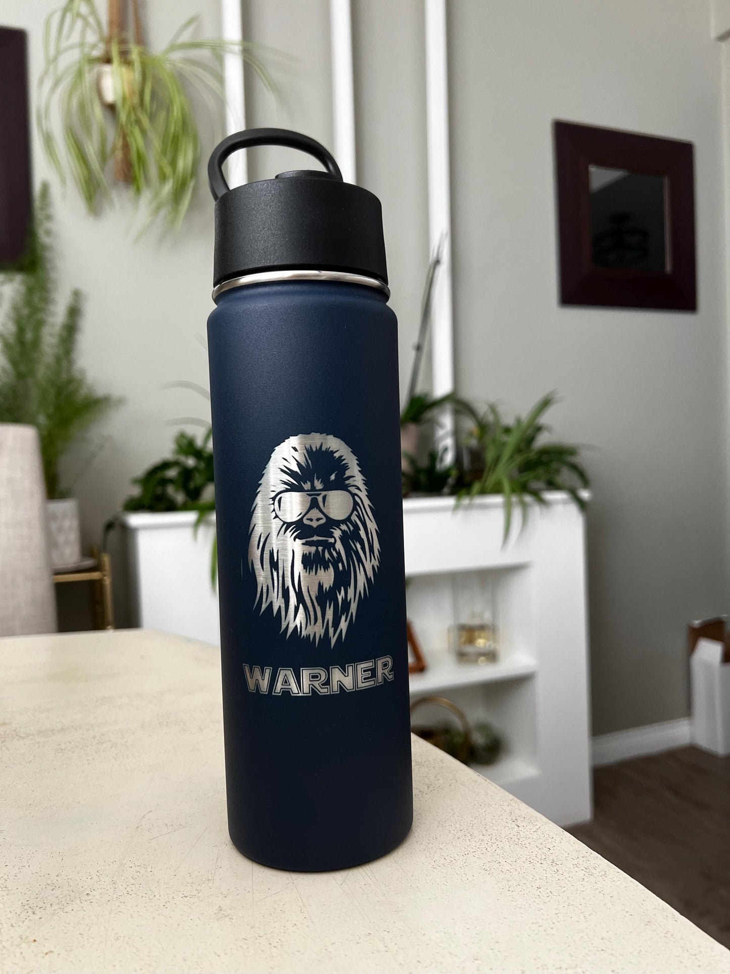 Star War characters Personalized Water bottles with straw, gift for kids/adult birthday Christmas gift, Star Wars fan R2D2 Leia, Chewbacca