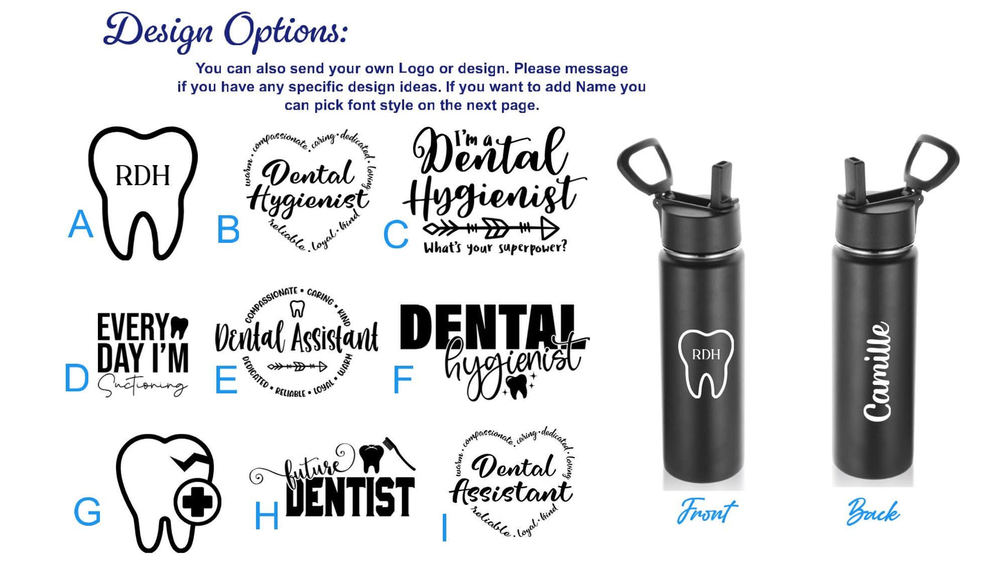 Personalized Dental Water Bottle: Hygienist, Assistant Gift