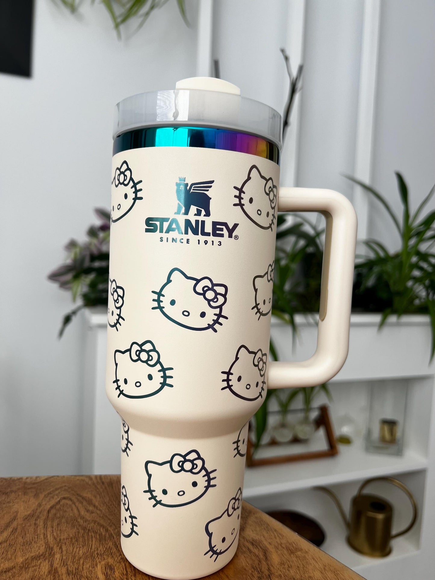 Laser engraved custom Kitty Stanley 40 oz Quencher, Birthday gift for teens adults, grad gift basket gift, Travel cup, Trendy Tumbler