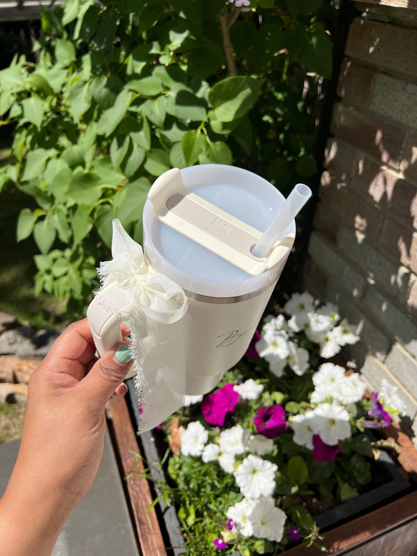 Personalized Birth Flower Stanley Tumbler: Engraved Name, 40 oz Gift