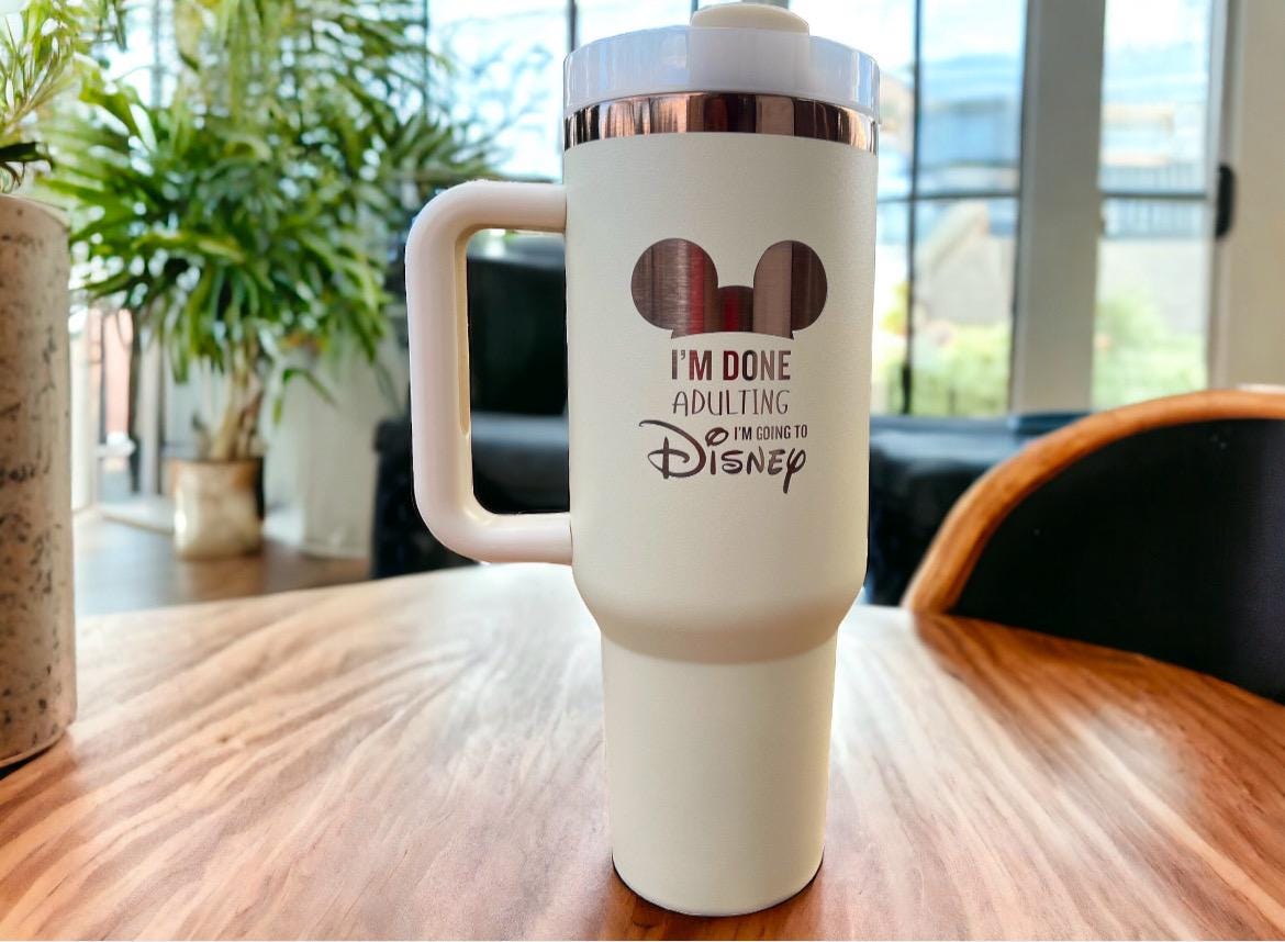 Personalized tumbler 40 oz engraved Stainless travel cup, cruiseDisney tumbler Princess characters, Castle gift