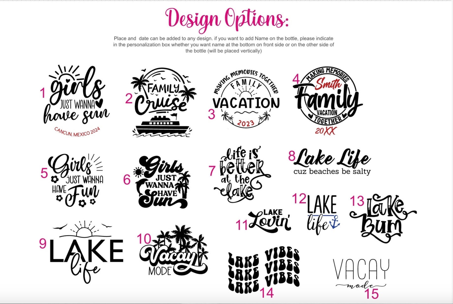 Personalized Vacation Tumbler w/ straw,leak proof, Family vacation cups, 22 oz engraved, Family trip gift 2024, Vacation bottle, group gift