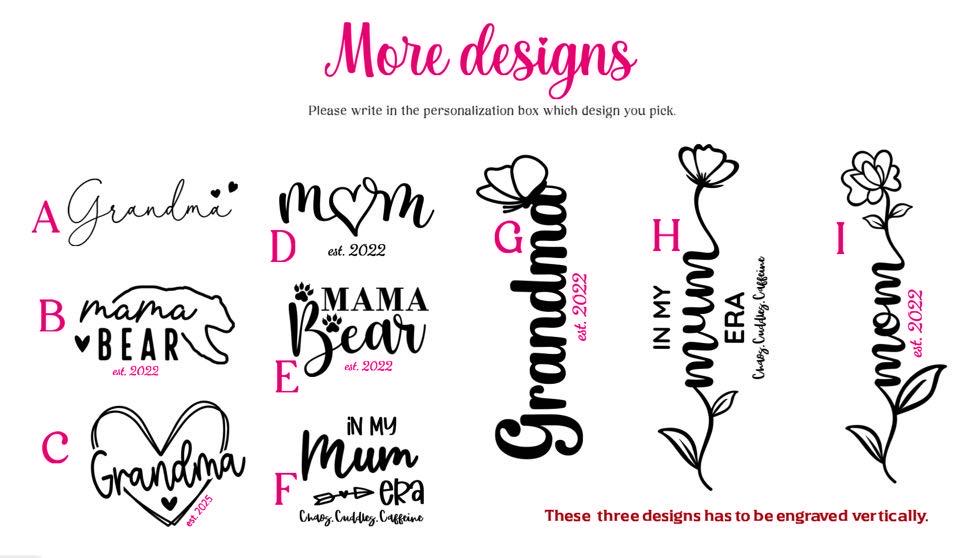 Personalized Mom Grandma Mum Birthday gift tumbler, 40 oz engraved cup with straw, Mom-in-law gift idea, Custom mom gift basket idea