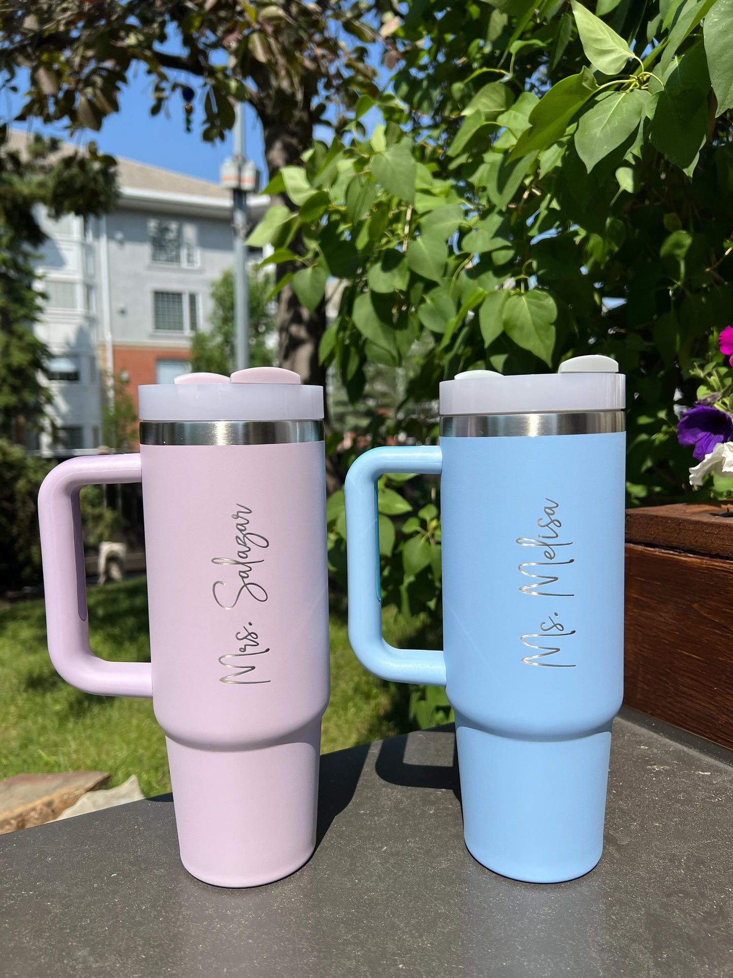 Personalized Vacation Tumbler: Engraved Stainless Steel 40 oz Travel Cup