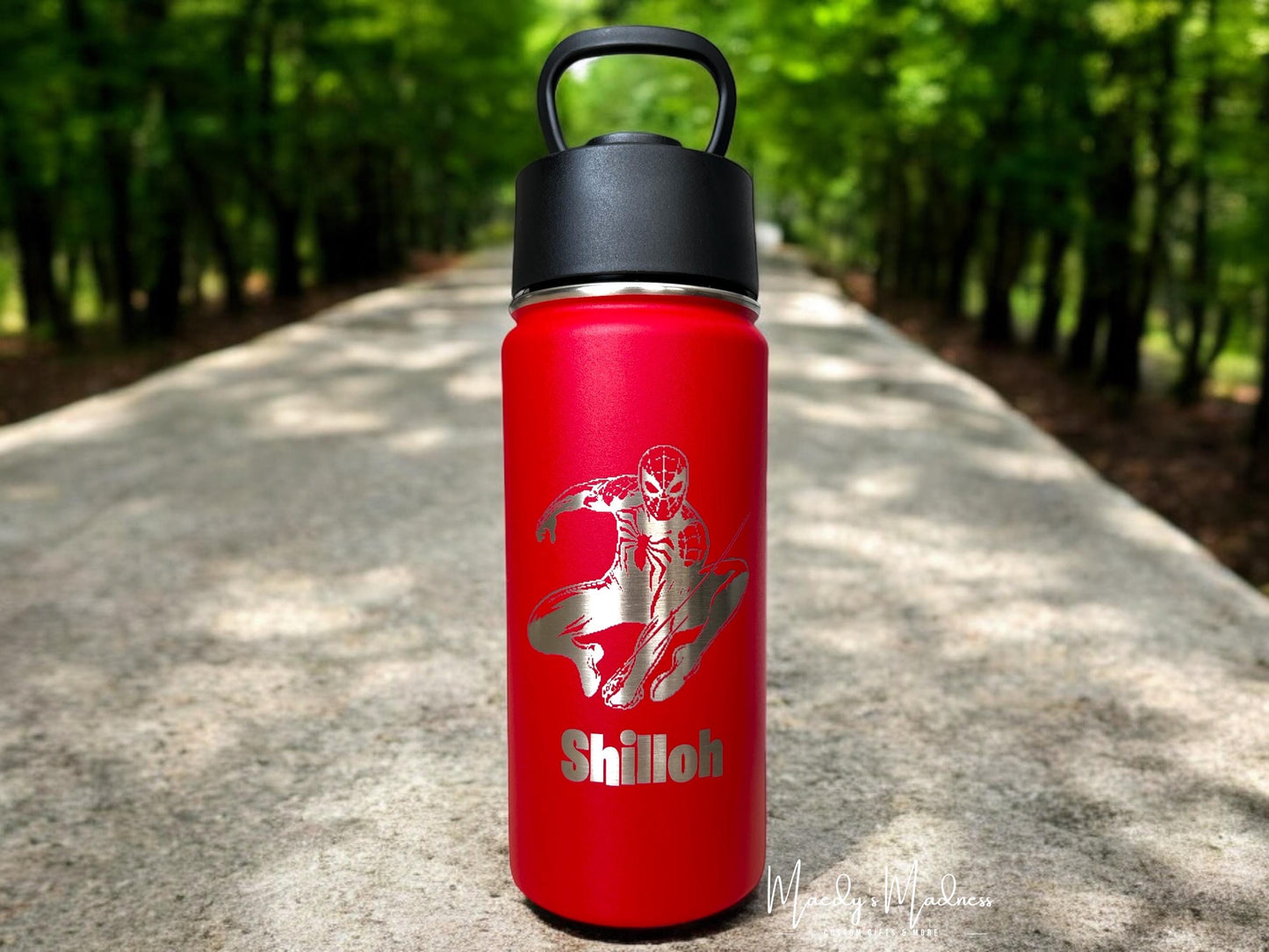 Spider Man Superhero personalized water bottle Avengers Dead pool Marvel Fan birthday gift for kids christmas gift spider man theme engraved