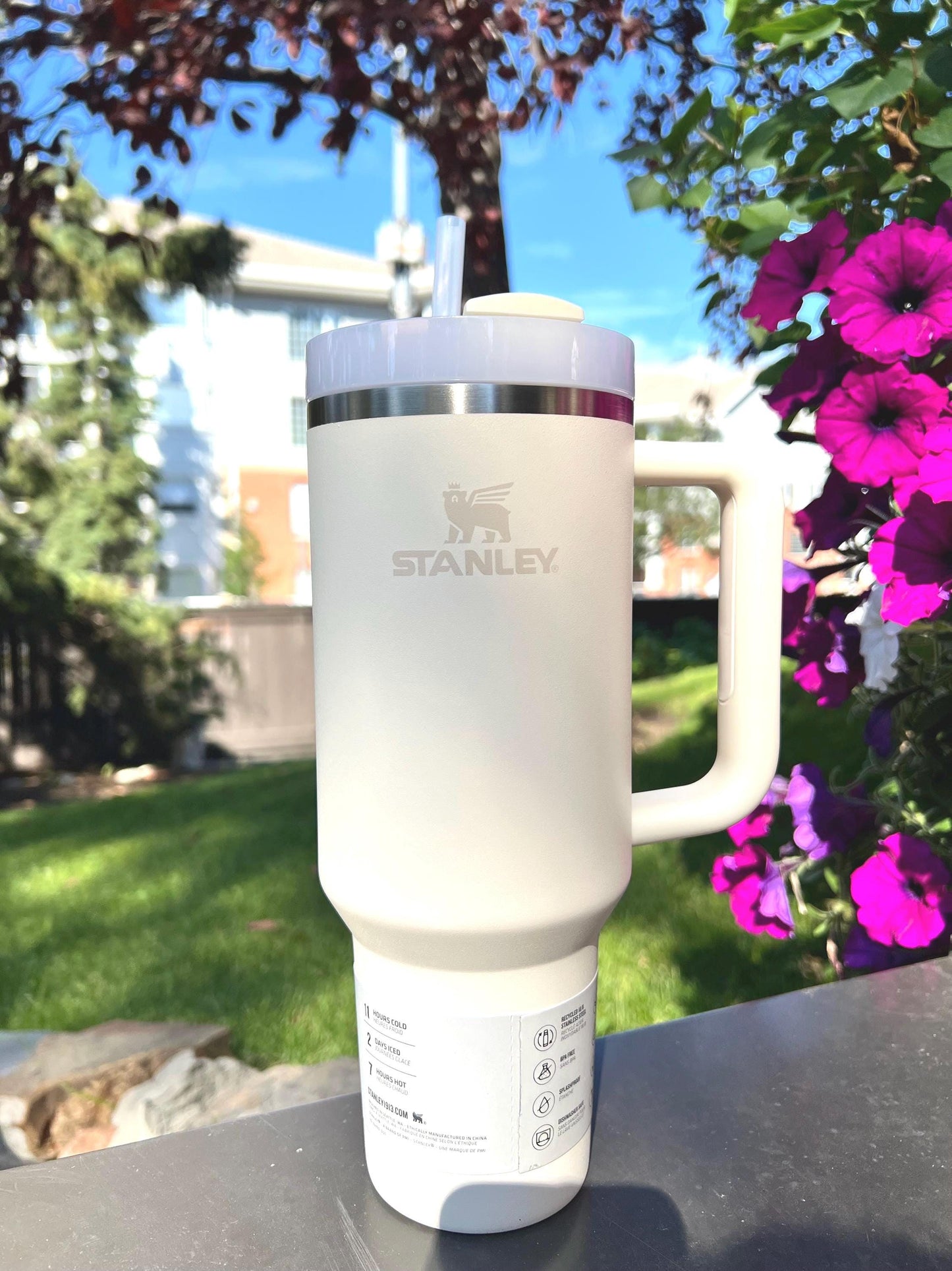 Personalized Birth Flower Stanley Tumbler: Engraved Name, 40 oz Gift