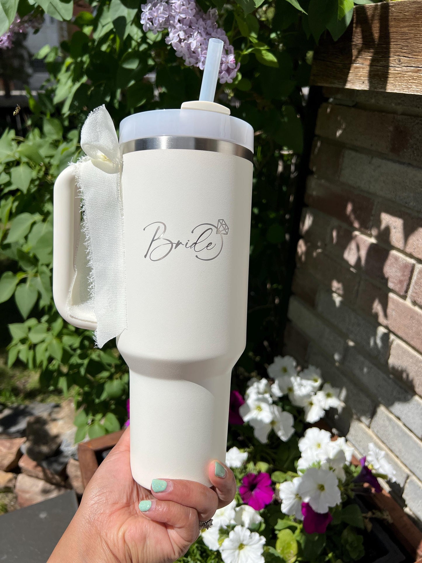 Personalized Birth Flower Stanley Tumbler: Engraved Name, 40 oz Gift
