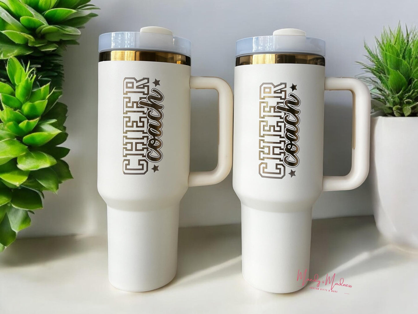 Personalized Engraved 40 oz Tumbler gift for Cheer Coach, Cheer Leader custom gift, Laser Engraved Coaches gift, Add your Logo, Bulk Orders