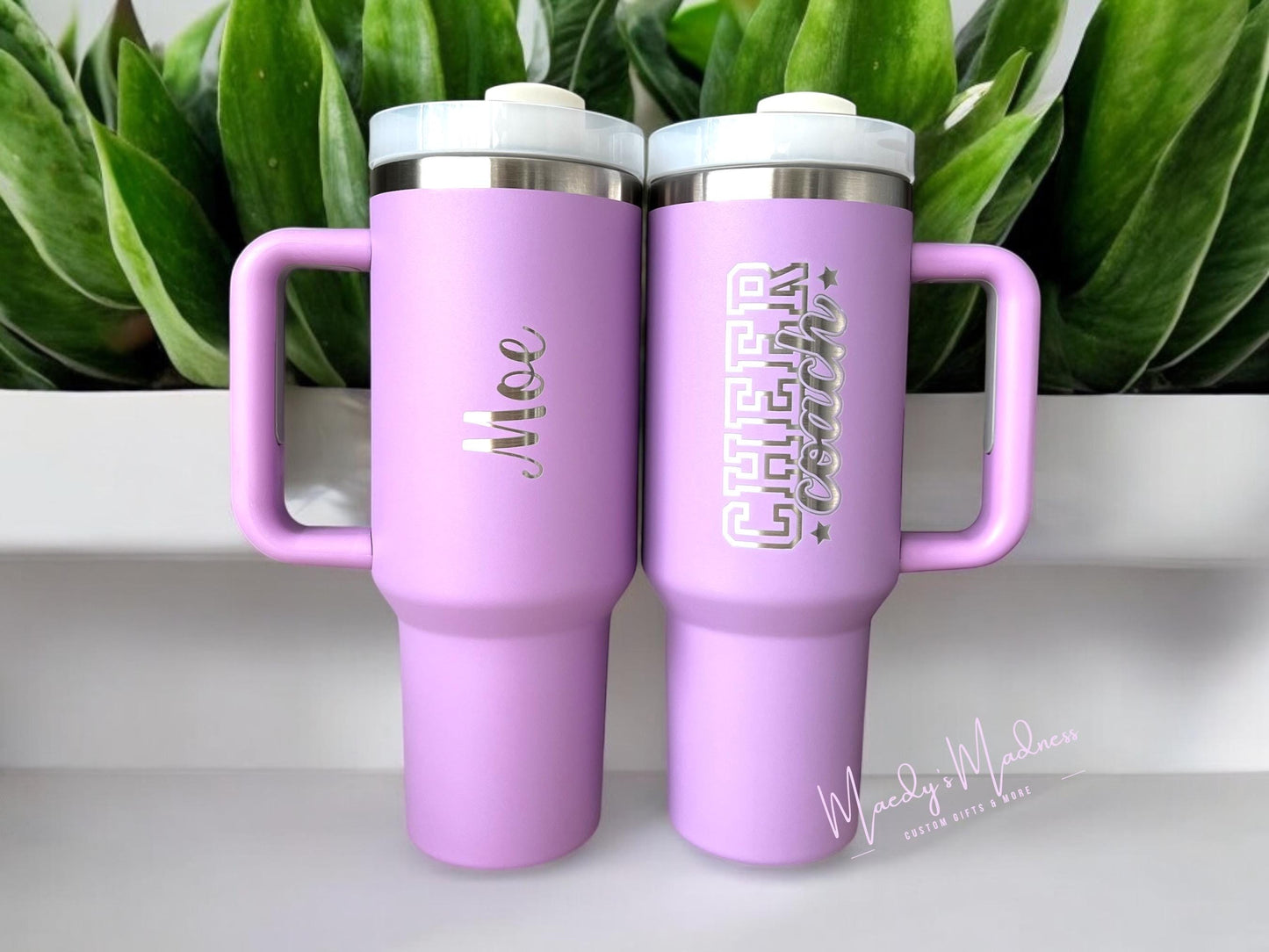 Personalized Engraved 40 oz Tumbler gift for Cheer Coach, Cheer Leader custom gift, Laser Engraved Coaches gift, Add your Logo, Bulk Orders