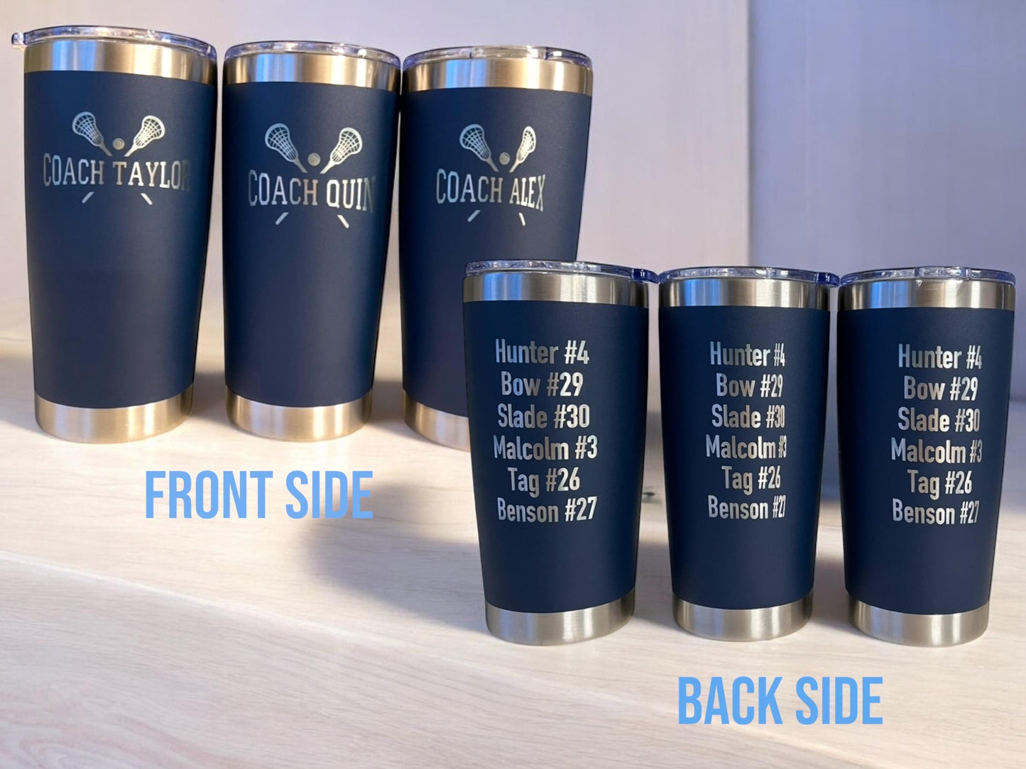 Personalized Lacrosse Coach gift  20 0z stainless Tumbler with straw, Custom engraved sports cup for Team, Lacrosse Mom Dad gift