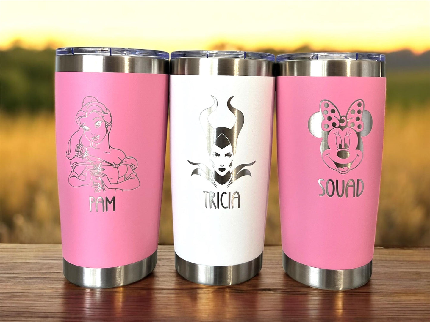 Personalized Princess Inspired Stainless Steel Water Bottle – 16 oz & 22 oz Leak Proof Flip Straw –Back to School Gift for Kids, superheroes