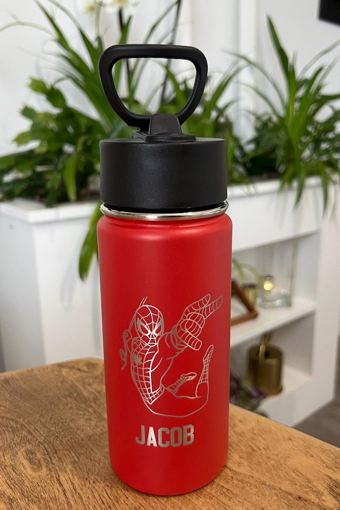 Spider Man Superhero personalized water bottle Avengers Dead pool Marvel Fan birthday gift for kids christmas gift spider man theme engraved