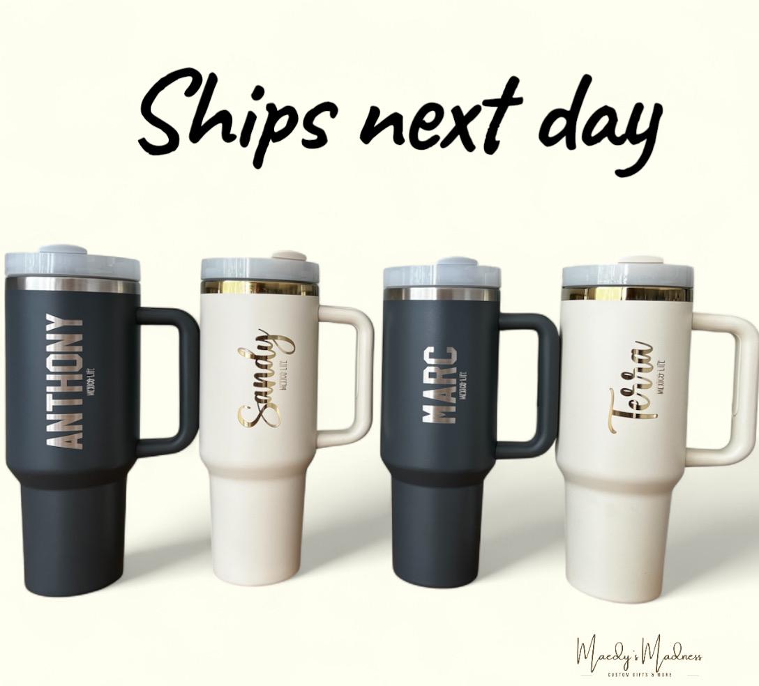 Personalized Vacation Tumbler: Engraved Stainless Steel 40 oz Travel Cup