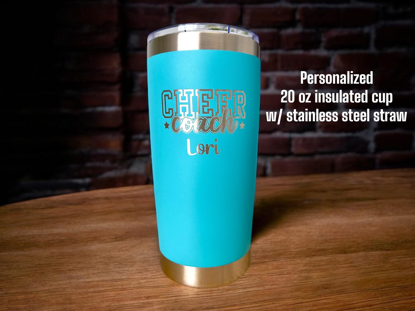 Personalized Cheer Coach 20 oz Tumbler: Laser Engraved Gift