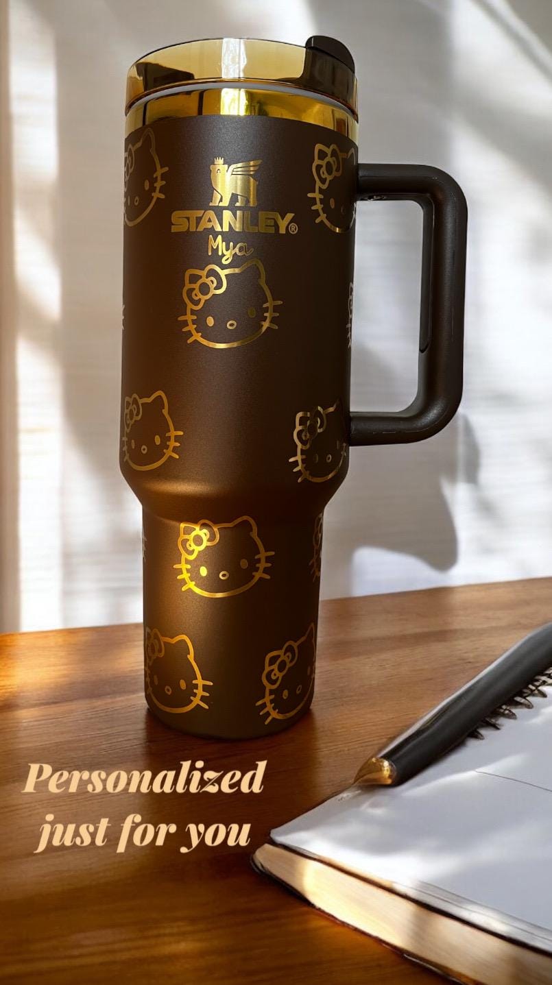 Personalized Hello Kitty Stanley Tumbler: Laser Engraved 40 oz Stainless Steel Quencher