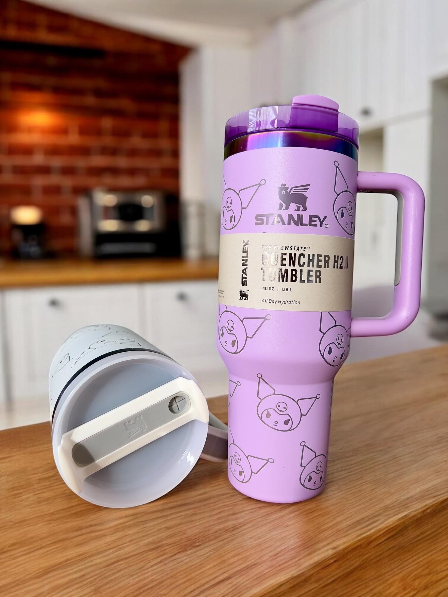 Laser engraved custom Kuromi Cinnamorrol Pochacco 40 oz Quencher, Personalized Name engraving,  Birthday gift for teens adults, kitty fans