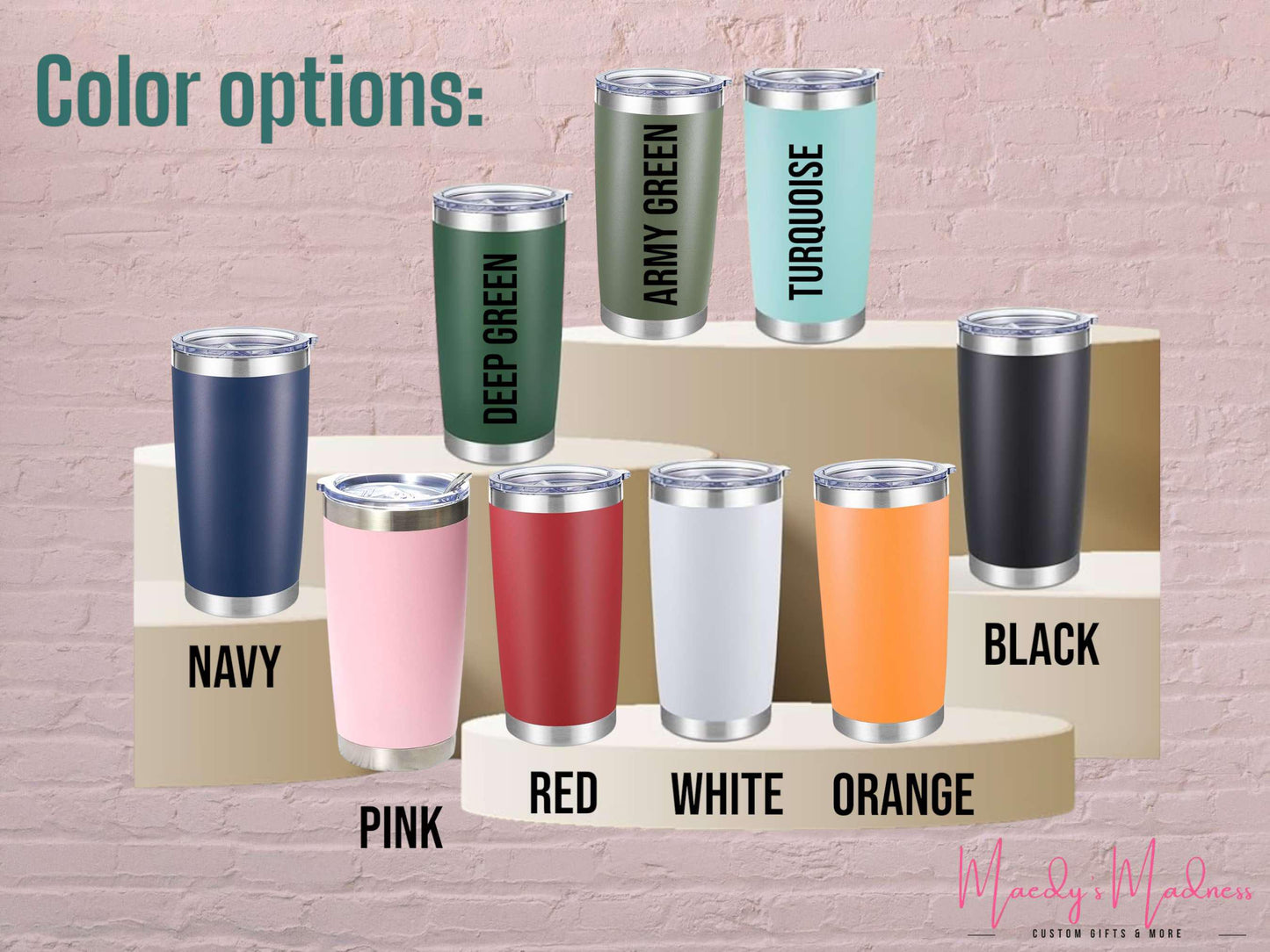 Personalized 20oz Stainless Steel Tumbler: Custom Name Engraved Gift, Bulk gift