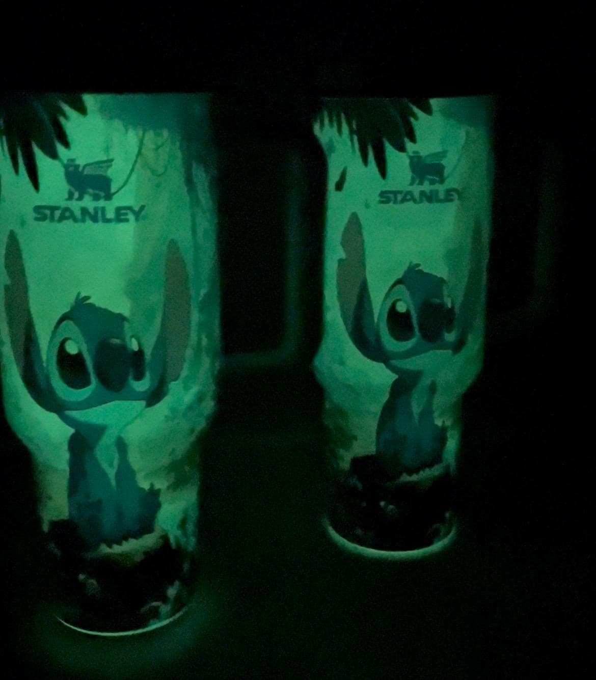 Personalized Glow-in-Dark Stitch Tumbler: 40 oz Stainless Steel Cup with Straw & Gift Box