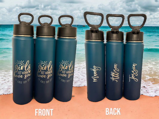 Personalized Vacation Tumbler w/ straw,leak proof, Family vacation cups, 22 oz engraved, Family trip gift 2024, Vacation bottle, group gift